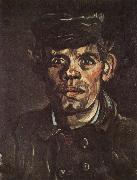 Head of a Young Peasant in a Peaken Cap (nn04) Vincent Van Gogh